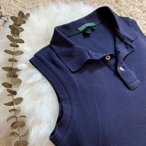 Ralph Lauren Sleeveless Navy Top | Size S